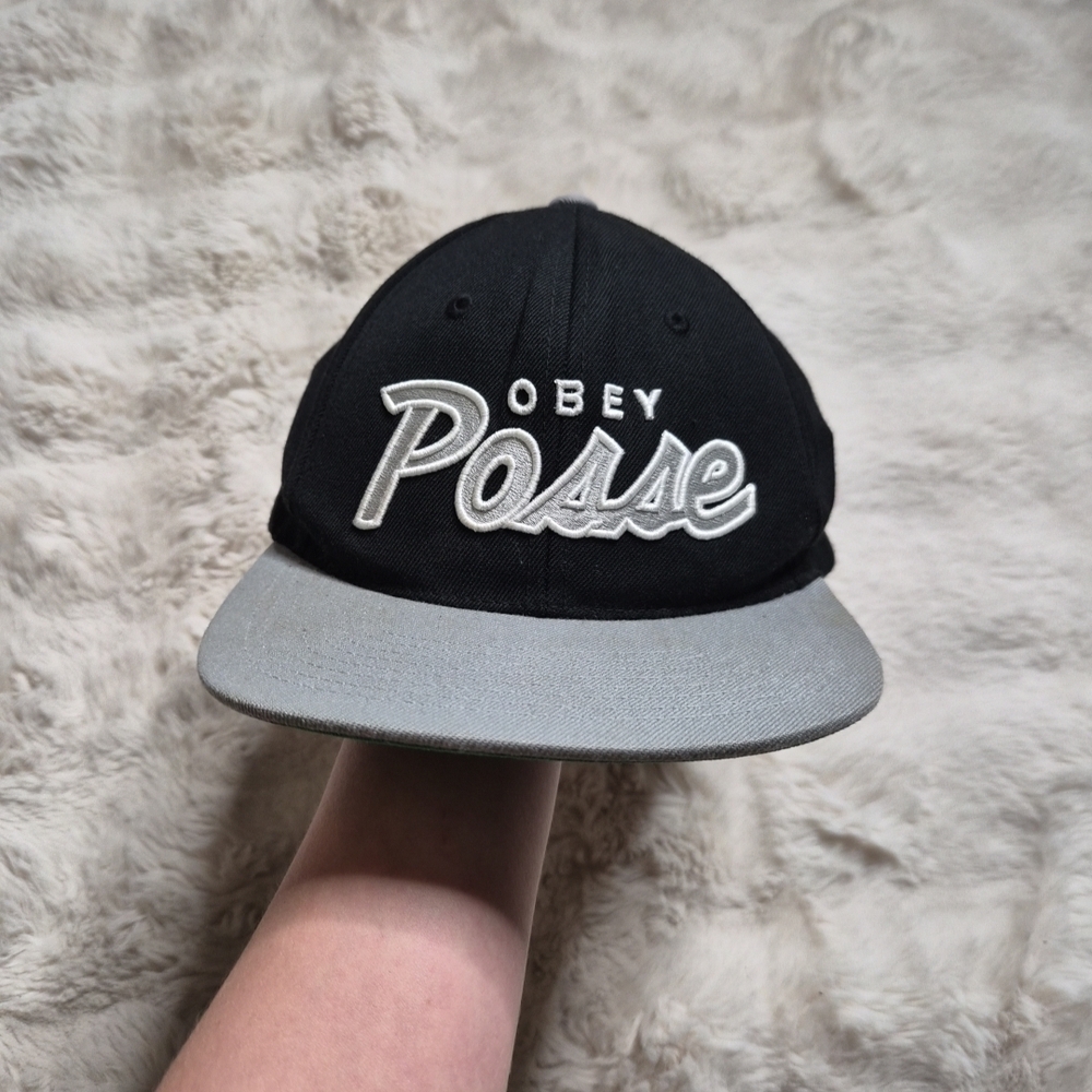Obey Hat Baseball Cap Snapback Black Gray Obey Posse Streetwear Wool Blend Fall